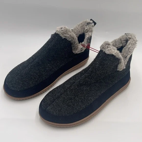 NWT Dluxe By Dearfoams Women's Dolly Felted Bootie Black Slippers Size US 9-10 - Picture 6 of 11
